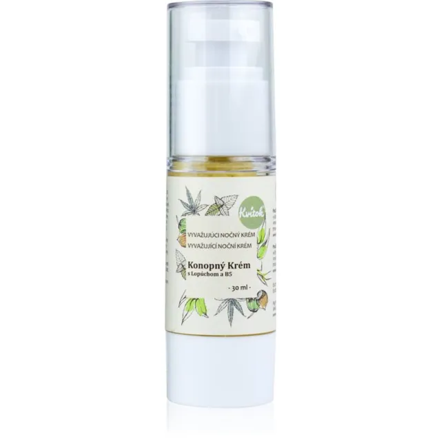 Kvitok Cream with Cannabis Oil with Burdock and B5 Öökreem rasusele nahale 30 ml