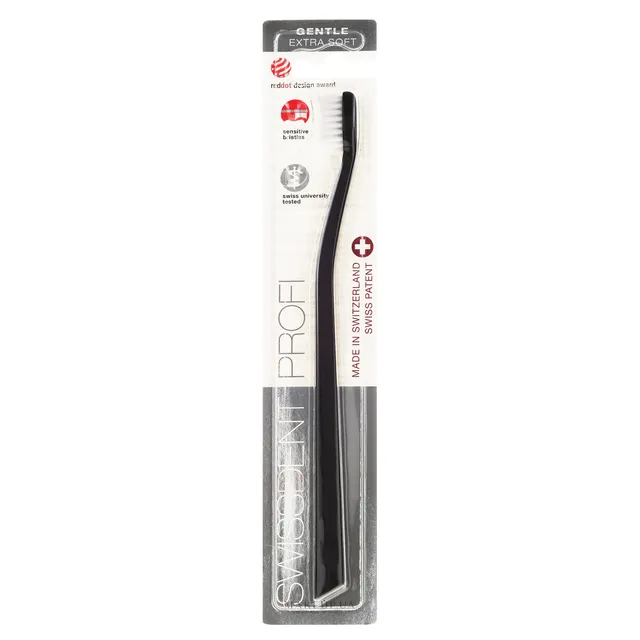 SWISSDENT Profi Gentle Extra Soft Toothbrush Black