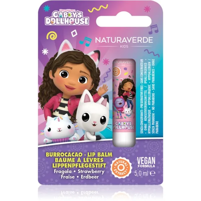 Gabby's Dollhouse Naturaverde Kids Huulepalsam lastele Strawberry 1 tk