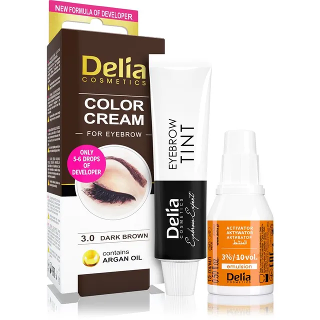 Delia Cosmetics Argan Oil Kulmuvärv varjund 3.0 Dark Brown 15 ml