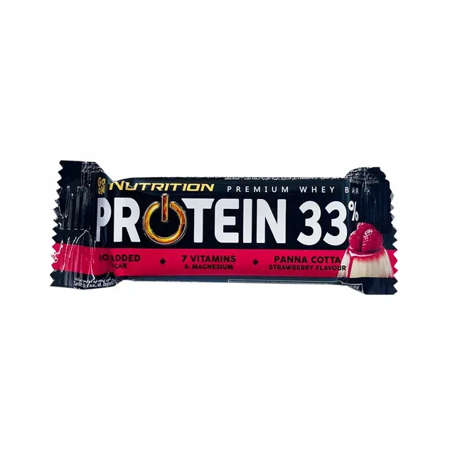 Proteiinibatoon 33% panna cotta-maasikamaitseline, GO ON NUTRITION, 50 g