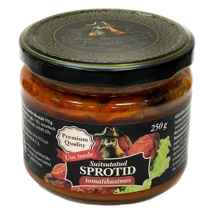 Suitsutatud sprotid tomatikastmes, PIRATE BARBAROSSA'S GOLD, 250 g