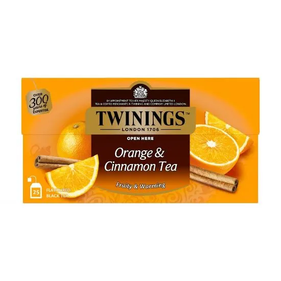 Twinings must tee apelsini ja kaneeliga 25x2g