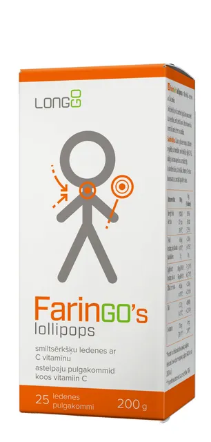 FARINGO'S LOLLIPOPS N25 ASTELPAJU PULGAKOMMID C-VITAMIINIGA