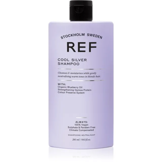 REF Cool Silver Shampoo Hõbešampoon kollaste toonide neutraliseerimiseks 285 ml