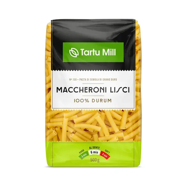 Pasta durum Maccheroni Lisci, TARTU MILL, 500 g