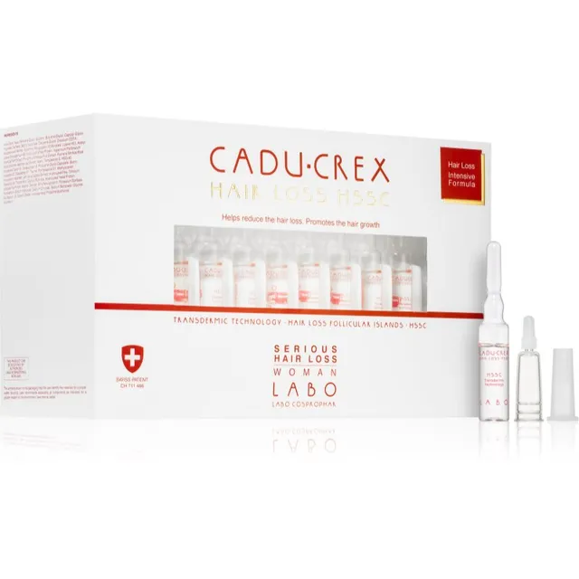 CADU-CREX Hair Loss HSSC Serious Hair Loss kuurina kasutatav juuksehooldusvahend naistele tugeva juuste väljalangemise vastu naistele 40x3,5 ml