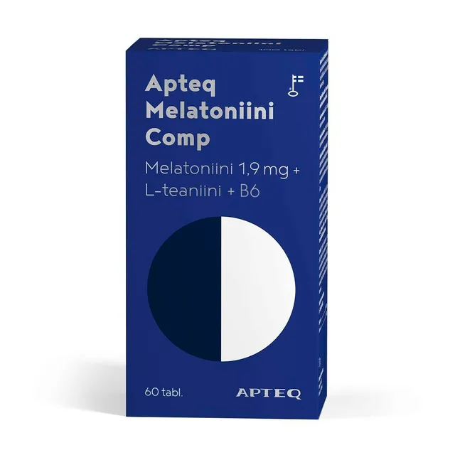 Apteq Melatoniin Comp 1.9m+ L-teanin 50mg N60 toidulisand