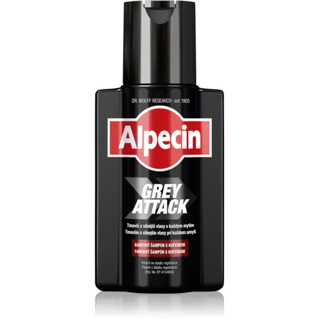 Alpecin Grey Attack Kofeiinišampoon juuste hallinemise vastu meestele 200 ml