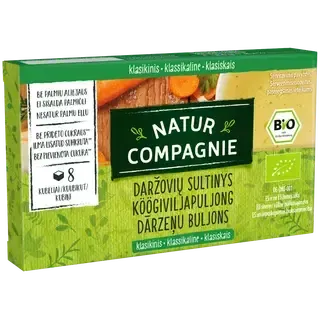 Natur Compagnie orgaaniline köögiviljapuljong suhkruvaba, 8 kuubikut, 84g