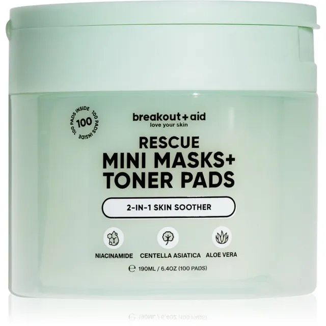breakout + aid Mini Masks+Toner Pads Rescue toniseerivad padjad rahustava toimega 100 tk