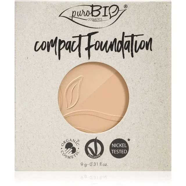 puroBIO Cosmetics Compact Foundation Kompaktpuuder SPF 10 varjund 01 9 g
