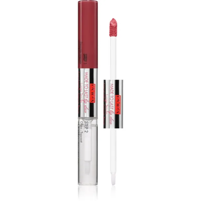 PUPA Milano Made to Last Lip Duo Kauapüsiv vedel huulepulk sära andev varjund 015 - Nude Set 2x4 ml