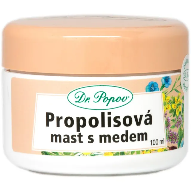 Dr. Popov Herbal ointments Propolis with honey Salv sügelevale ja ärritunud nahale 100 ml