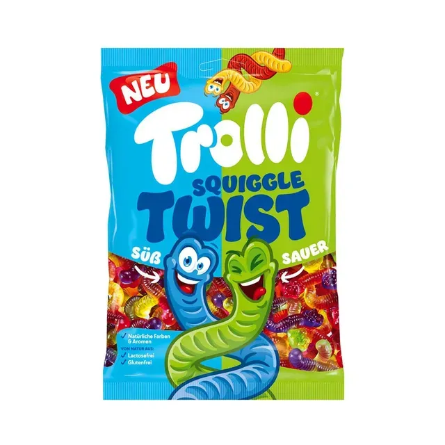 Kummikommid Squiggle Twist, TROLLI, 175 g