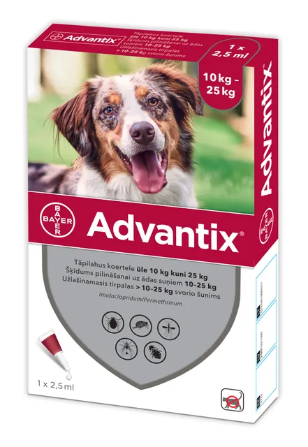 ADVANTIX TÄPILAHUS KOER 500MG+100MG/ML 10-25KG N1