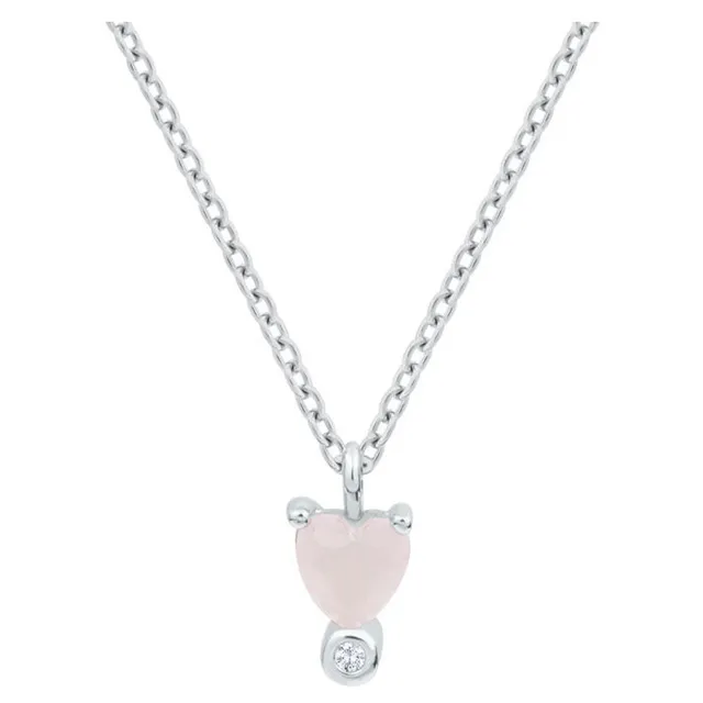 DONDELLA 925 Silver Love Heart Necklace 45cm