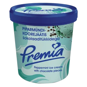 Piparmündi-koorejäätis šokolaaditükkidega, VAU, 245 g