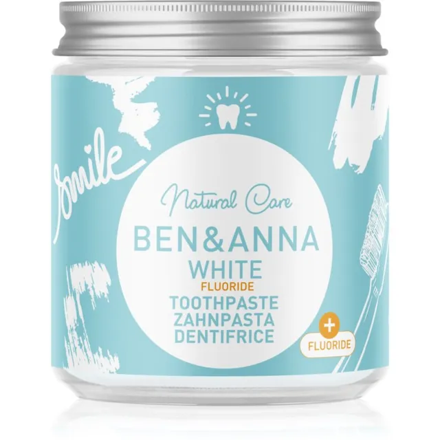 BEN&ANNA Natural Toothpaste White Fluoride klaastopsis hambapasta fluoriidiga 100 ml