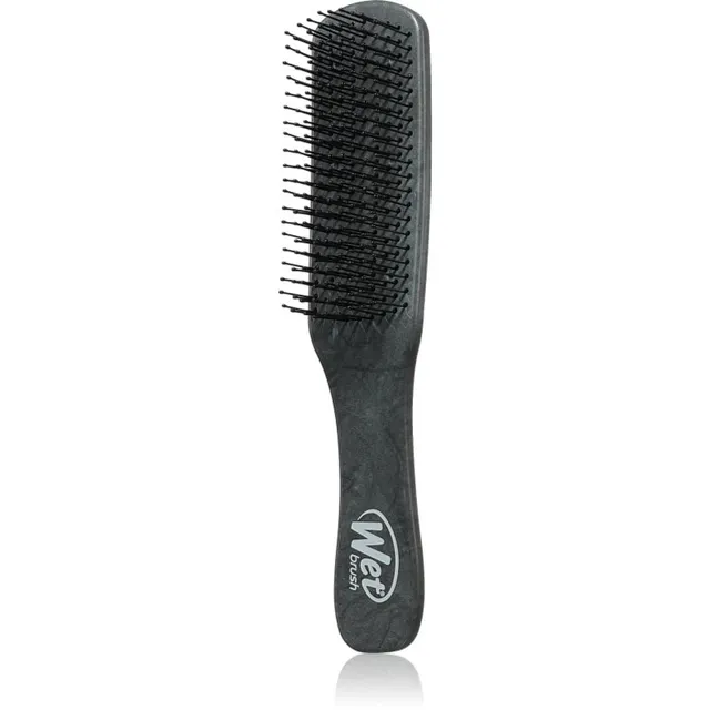 Wet Brush Detangler Brown Leather Juuksehari meestele Black 1 tk