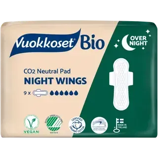 Vuokkoset Bio 100 slim night hügieeniside 9 tk