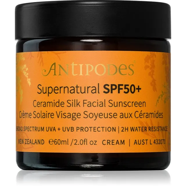 Antipodes Supernatural SPF50+ Ceramide Silk Facial Sunscreen Kaitsev näokreem keramiididega SPF 50+ 60 ml