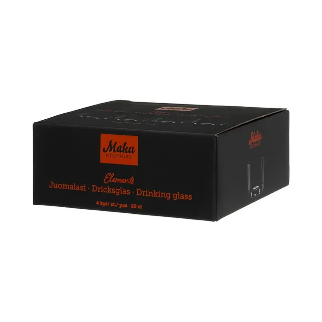 Joogiklaas madal 4 tk 20 cl, MAKU ELEMENTS,
