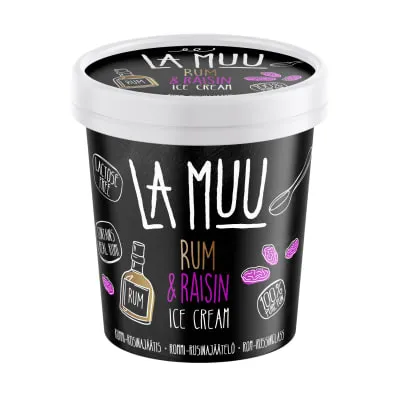 Rummi-rosinajäät.lakt.vaba La Muu 250g/500ml