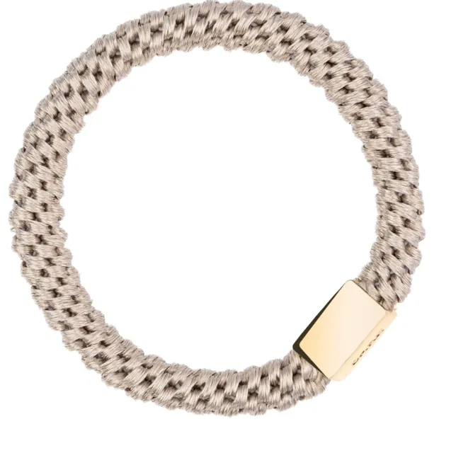 DARK Fat Hair Tie W/Gold