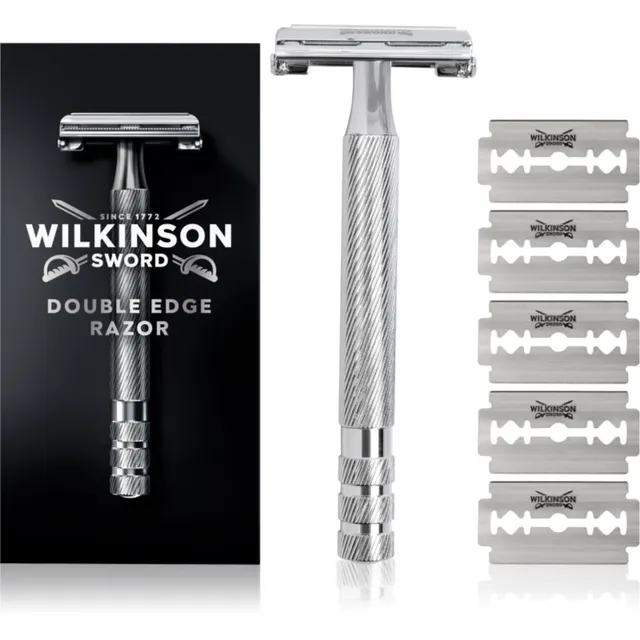 Wilkinson Sword Barber's Style Double Edge Raseerija + varuotsikud 5 tk