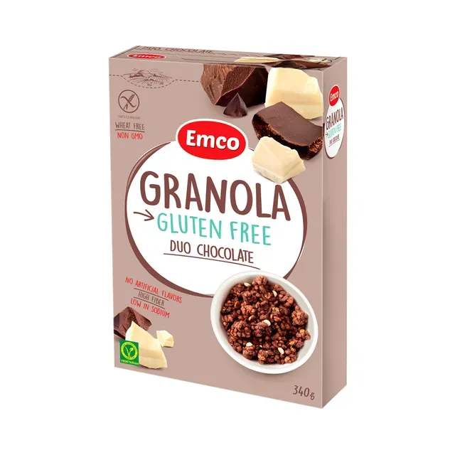 Granola valge ja tumeda šokolaadiga, EMCO, 340 g