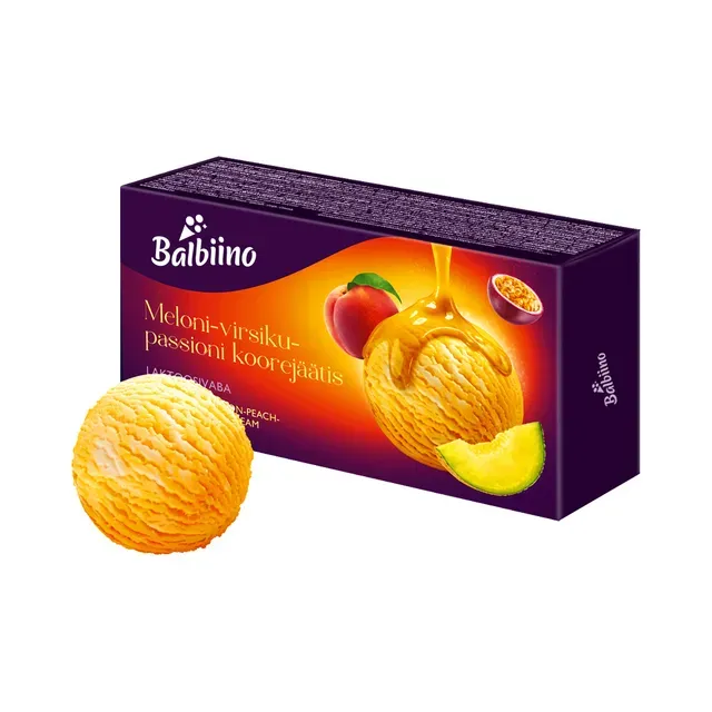 Laktoosivaba melon-virsik-passioni-koorejäätis, BALBIINO, 480 g