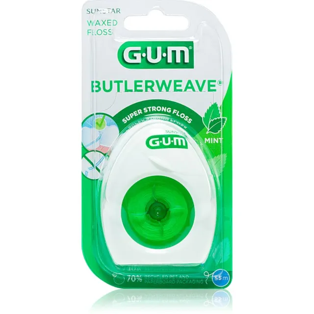 G.U.M Butlerweave Vahatatud piparmündimaitseline hambaniit 55 m