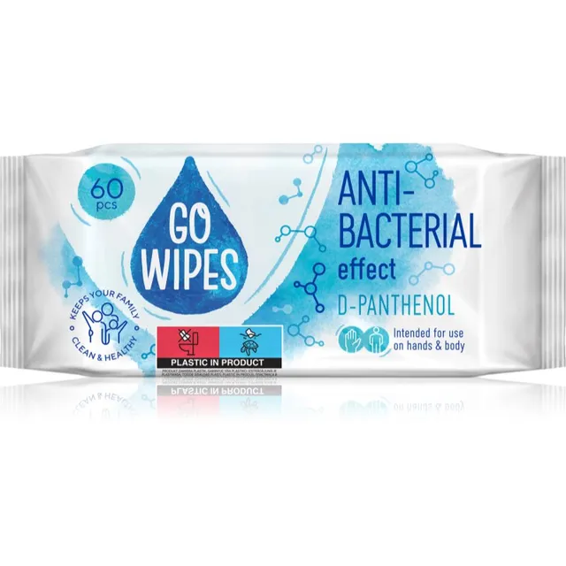 GoWipes Anti-Bacterial Effect D-Panthenol Niisked puhastusrätikud antibakteriaalse toimega 60 tk