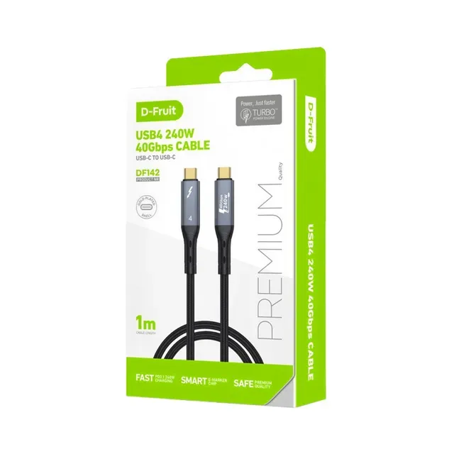 Kaabel USB 4.0 240W 1m, D-FRUIT, 1 tk