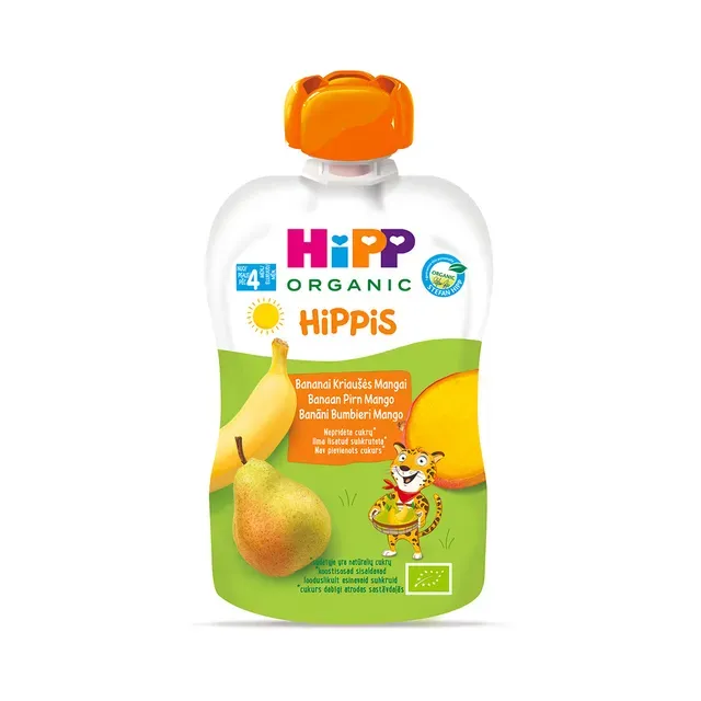 Banaanipüree pirni ja mangoga mahe 4+, HIPP, 100 g