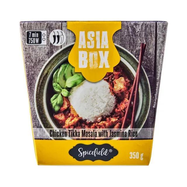 Asia Box Tikka Masala kana jasmiiniriisiga, SPICEFIELD, 350 g