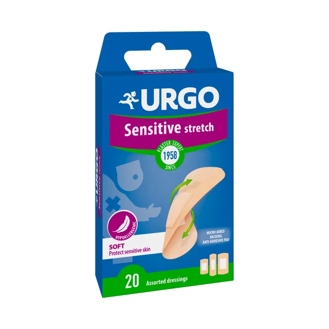 Urgo Sensitive Stretch plaaster 3 suurust nahavärvi N20