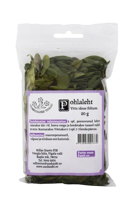 POHLALEHED (VITIS-IDAEAE FOLIA) 20G