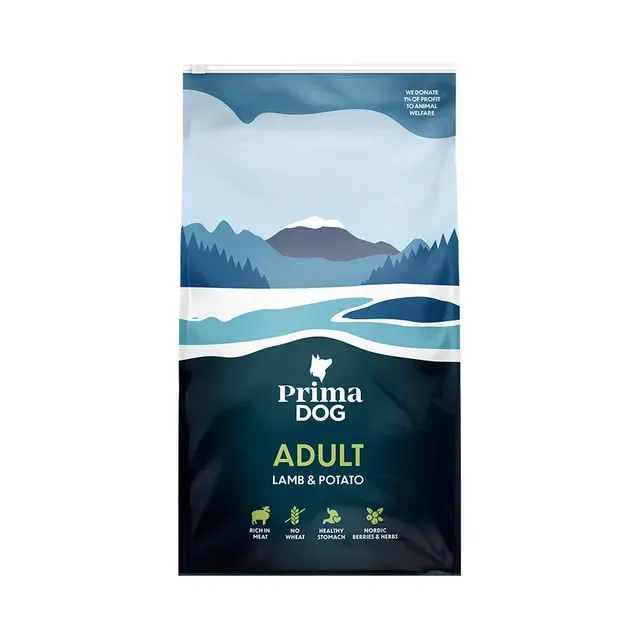 Täistoit täiskasvanud koertele lammas-kartul, PRIMADOG, 10 kg