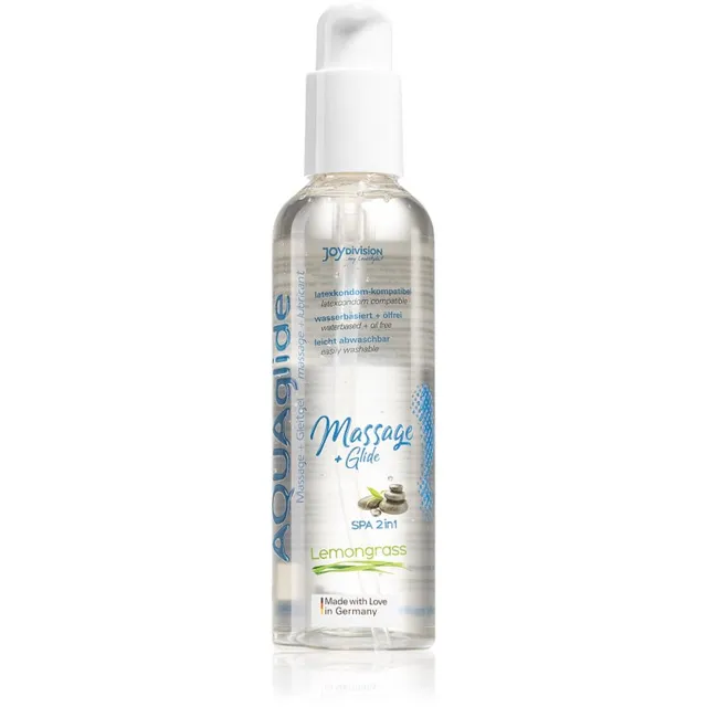 JoyDivision 2v1 AQUAglide Massage Glide massaaži- ja libestusgeel Lemongrass 200 ml