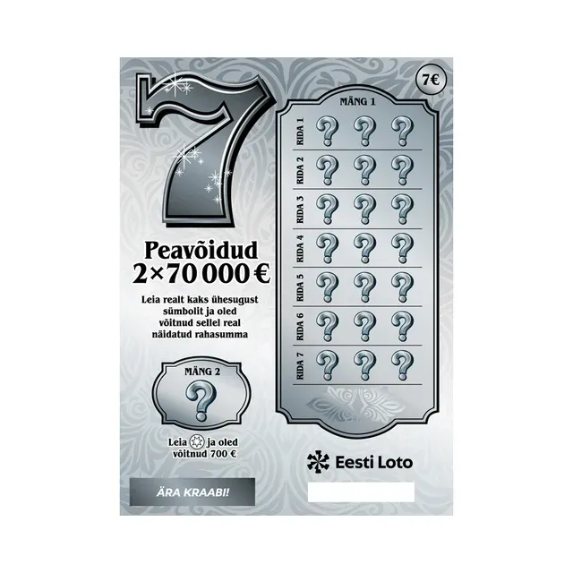 Eesti Loto Kiirloterii Seitse, 1 tk