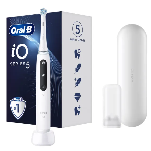 Oral-B iO5 Elektrihambahari koos ümbrisega Quite White 1 tk