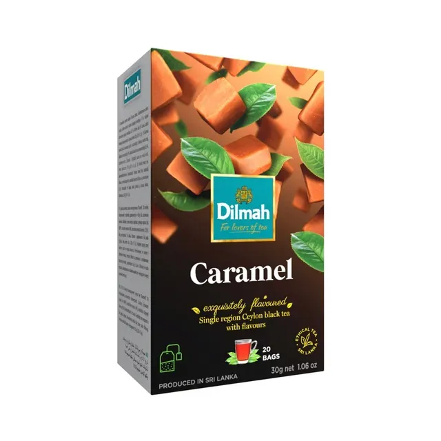 Karamellimaitseline Tseiloni must tee niidiga kotis 20pk, DILMAH, 30 g