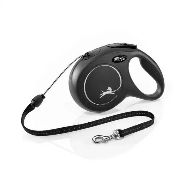 Flexi New Classic M nöörrihm 8m/20kg must