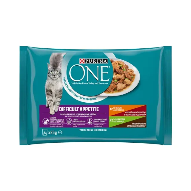 Kiisueine keerulise isuga kassidele, PURINA ONE, 4x85g
