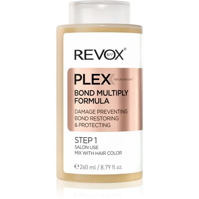Revox B77 PLEX Bond Multiply Formula. Step 1 Kaitsev hooldus kahjustatud, keemiliselt töödeldud juustele 260 ml