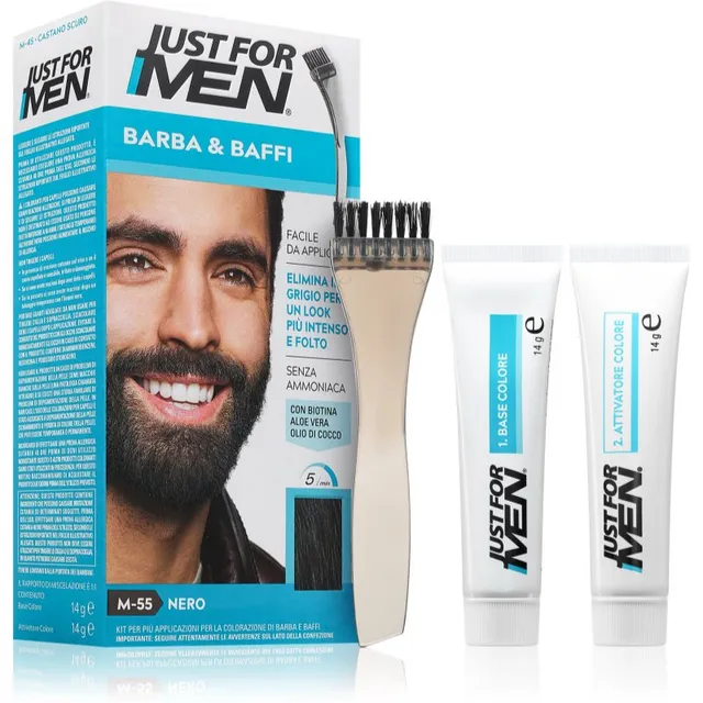 Just for Men Men Moustache & Beard habemevärv hallide karvade katmiseks varjund M-55 Black 1 tk