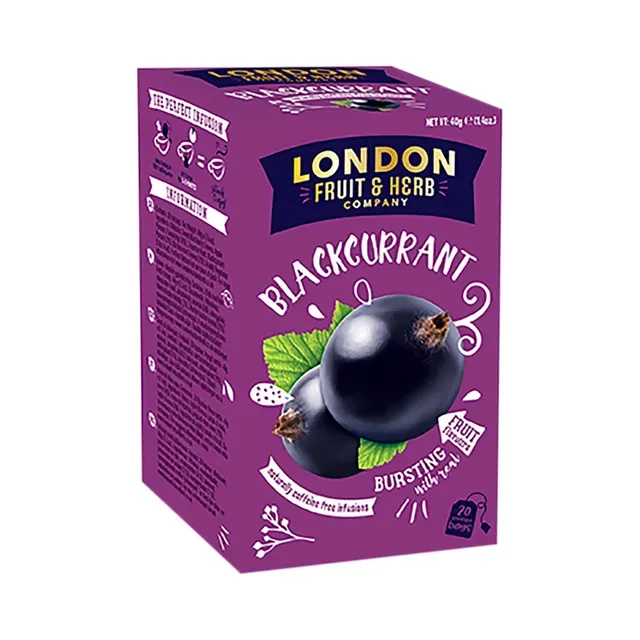 Puuviljatee Mustsõstar niidiga kotis 20pk, LONDON FRUIT & HERB, 40 g