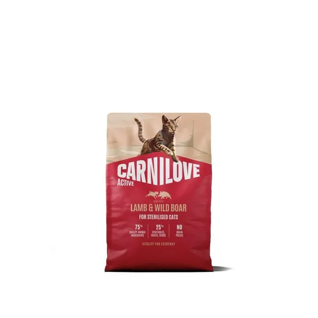 Carnilove Active kuivtoit steriliseeritud kassile, lammas/metssiga, 2 kg
